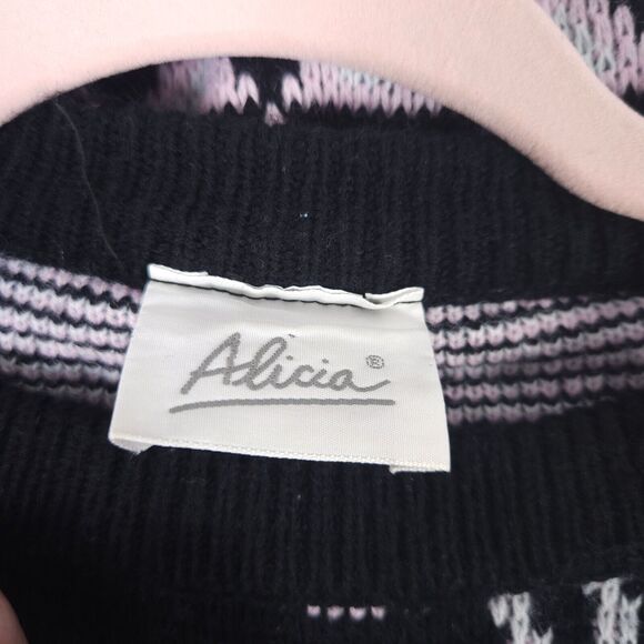 Vintage Alicia Womens Medium Floral Long Sleeve Pullover Sweater Made in USA - Picture 3 of 7